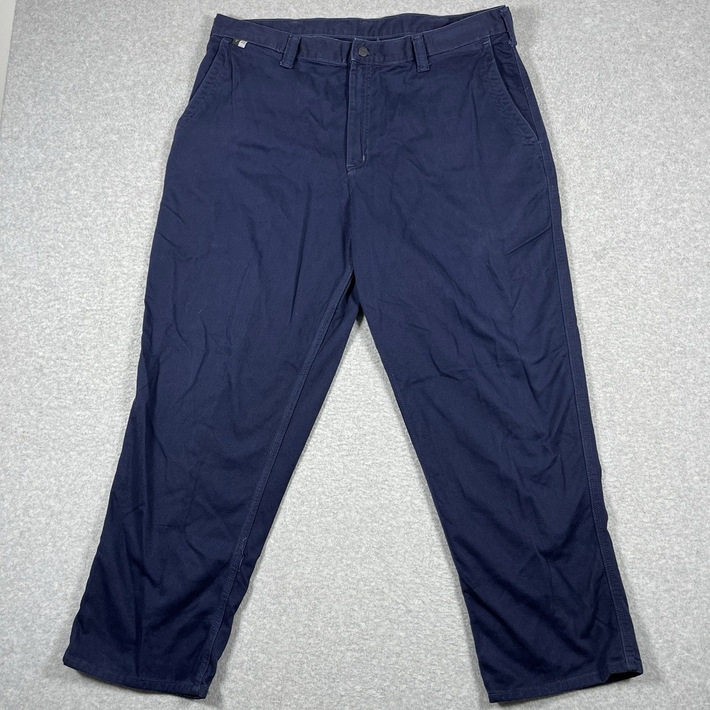 Carhartt Pants Mens 40x30 Blue FR Flame Resistant Workwear Twill Relaxed Canvas
